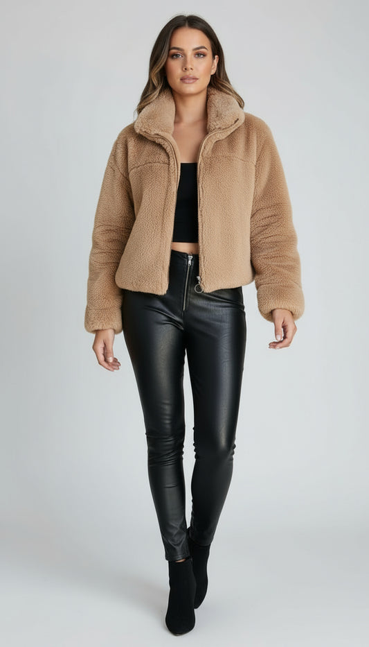 Short faux fur coat